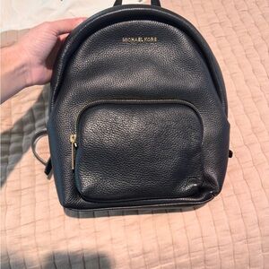 Michael Kors Black Pebbled Leather Backpack- Medium Size NWT